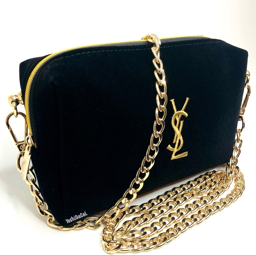 🆕 YSL Cosmetic Pouch to Crossbody Bag Purse, New - Picture 3 of 9